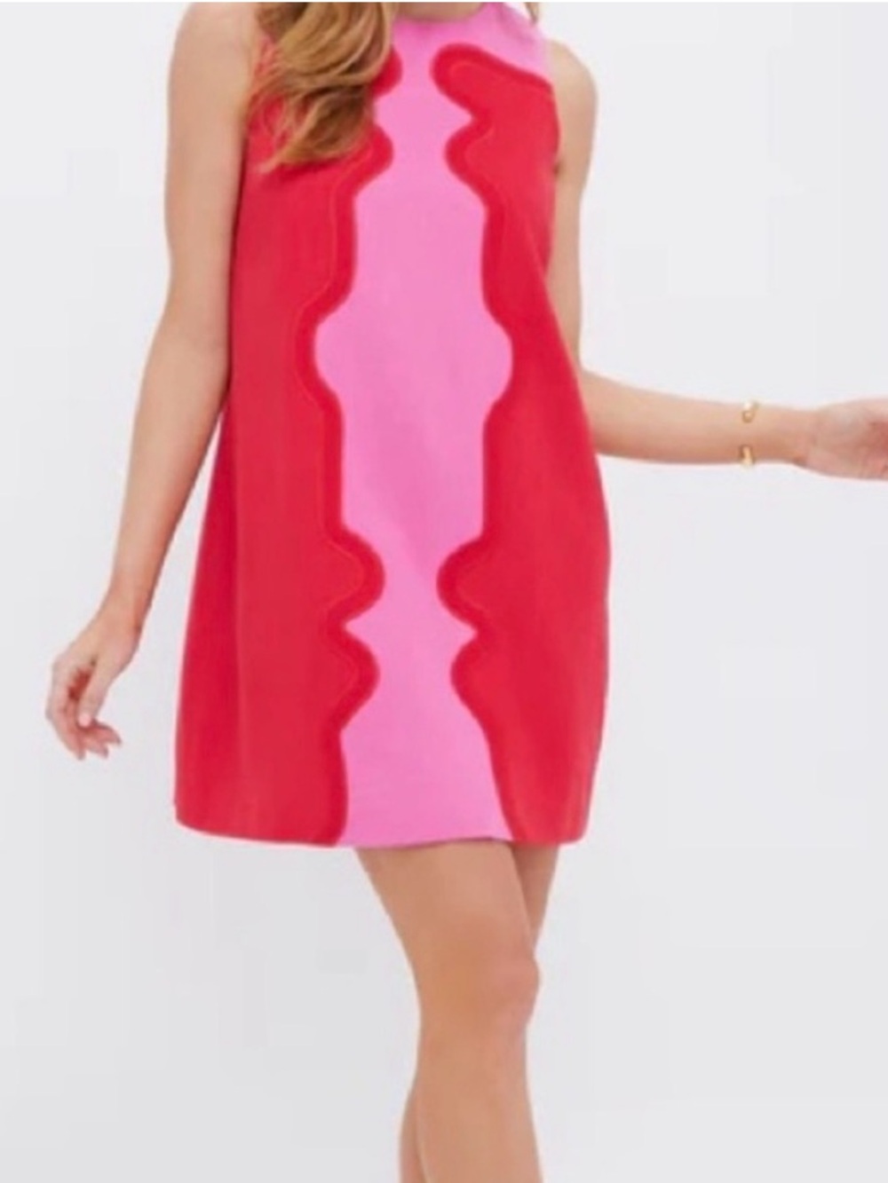 Tuckernuck Marlowe Pink and Red Sleeveless Shift Dress xxs